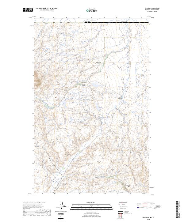 Fey Lakes, MT-AB — USGS 7.5-minute topo (2024)