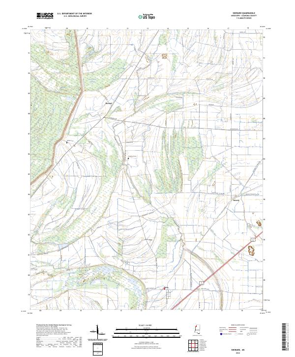 Sherard, MS — USGS 7.5-minute topo (2024)