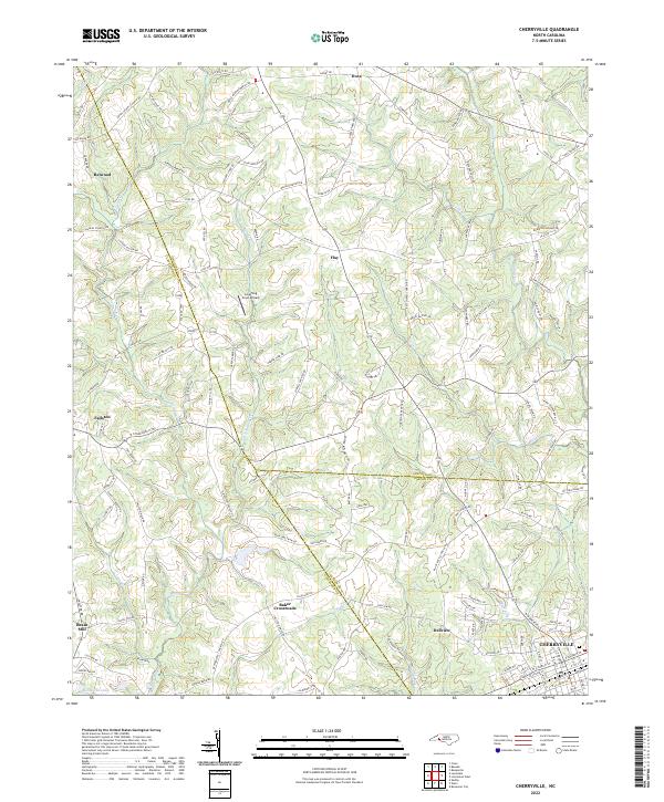 Cherryville, NC — USGS 7.5-minute topo (2022)
