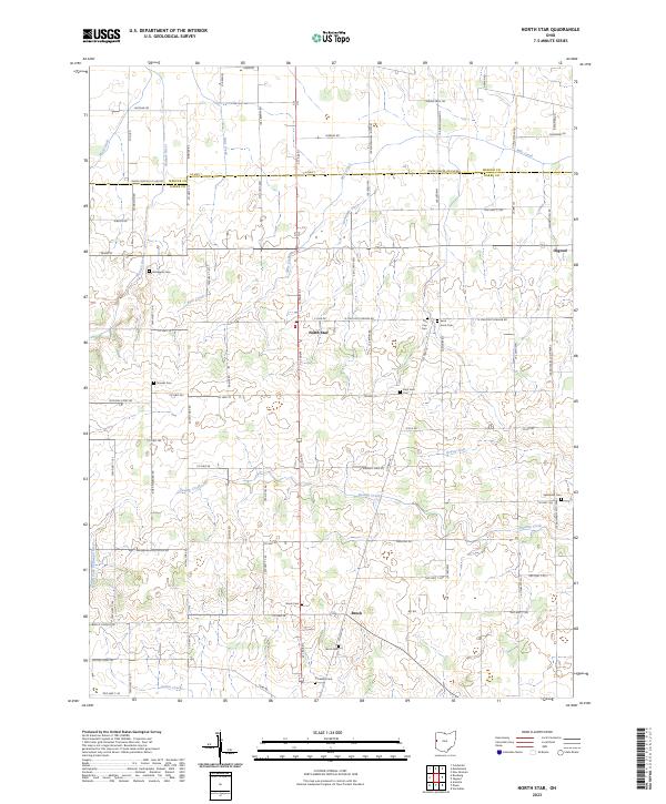 North Star, OH — USGS 7.5-minute topo (2023)