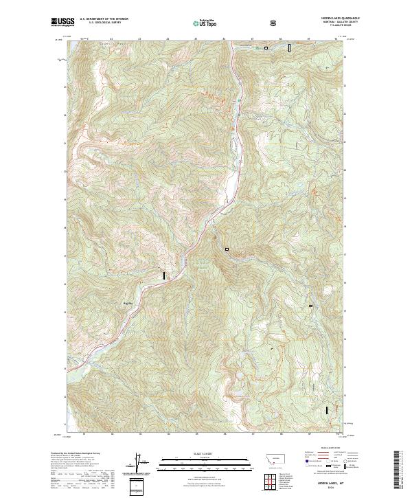 Hidden Lakes, MT — USGS 7.5-minute topo (2024)