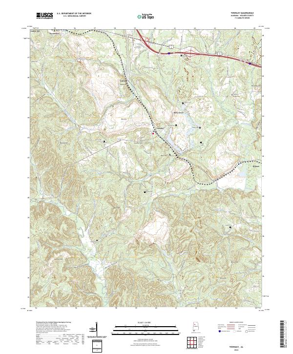 Townley, AL — USGS 7.5-minute topo (2024)
