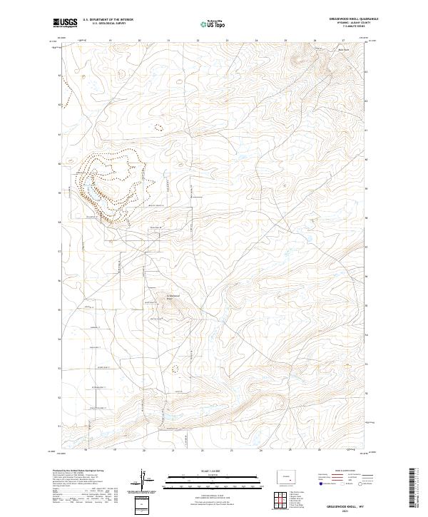 Greasewood Knoll, WY — USGS 7.5-minute topo (2021)