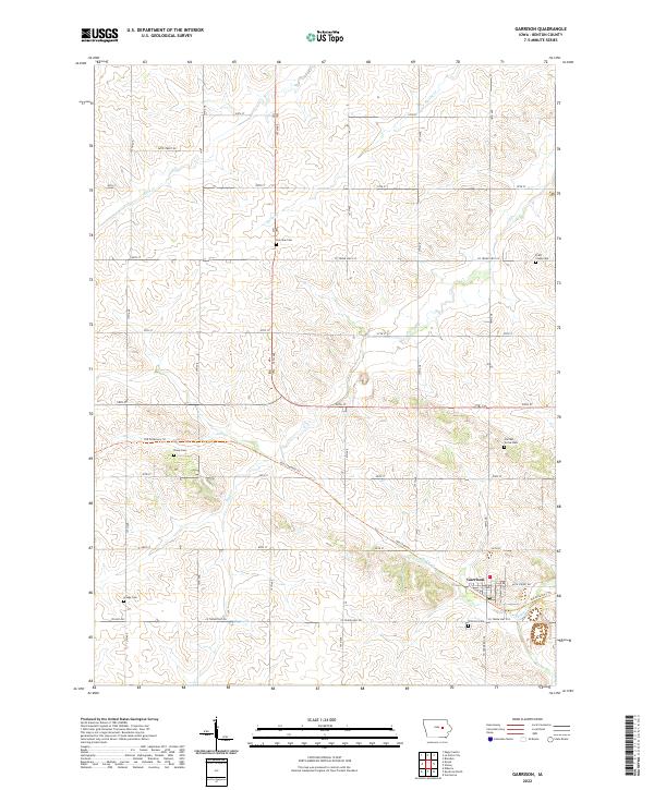 Garrison, IA — USGS 7.5-minute topo (2022)