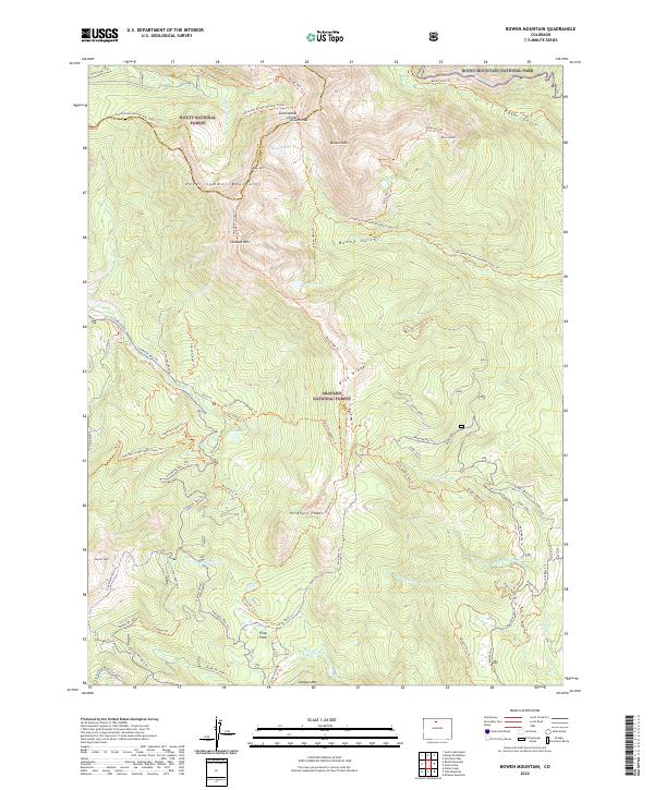 Bowen Mountain, CO — USGS 7.5-minute topo (2022)