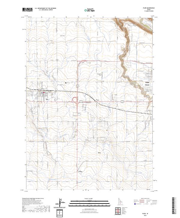 Filer, ID — USGS 7.5-minute topo (2024)