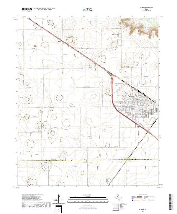 Slaton, TX — USGS 7.5-minute topo (2022)
