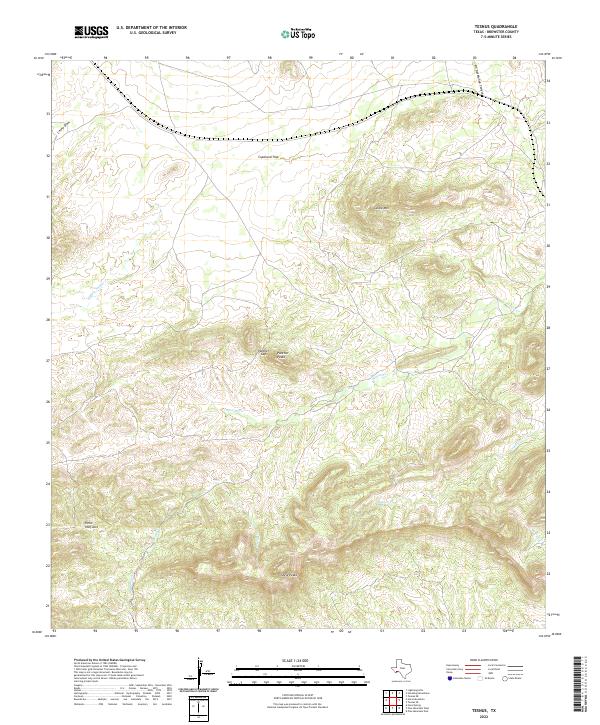 Tesnus, TX — USGS 7.5-minute topo (2022)