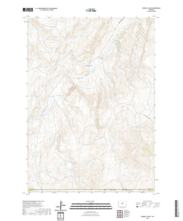 Cornell Gulch, WY — USGS 7.5-minute topo (2021)