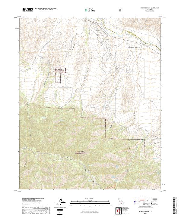 Peak Mountain, CA — USGS 7.5-minute topo (2021)