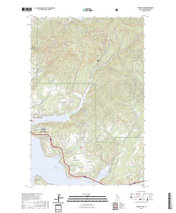 Fernan Lake, ID — USGS 7.5-minute topo (2024)