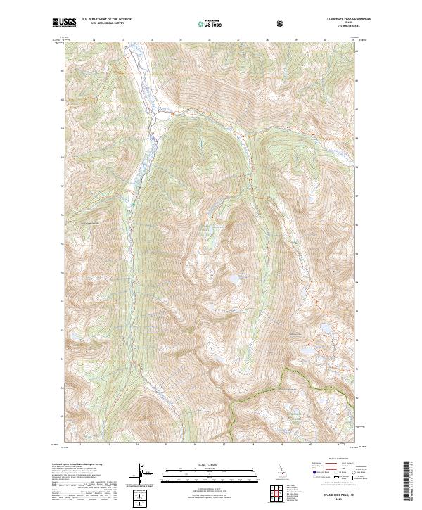 Standhope Peak, ID — USGS 7.5-minute topo (2023)