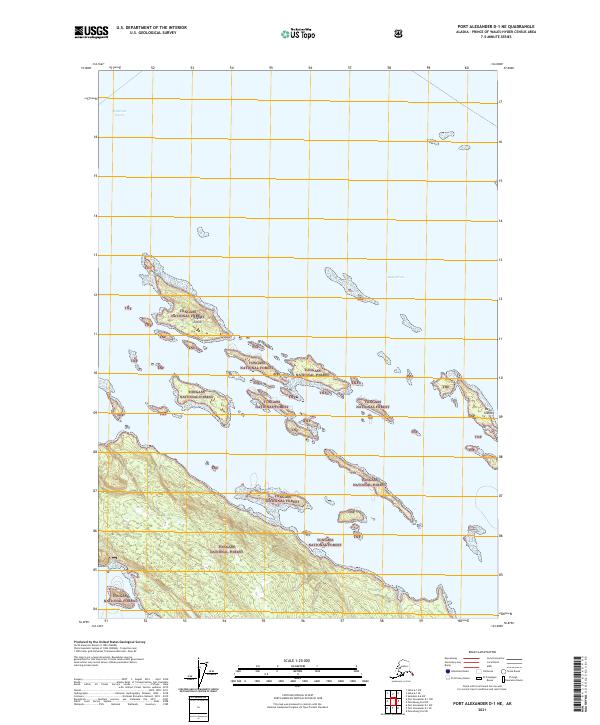 Port Alexander D-1 NE, AK — USGS 7.5-minute topo (2021)