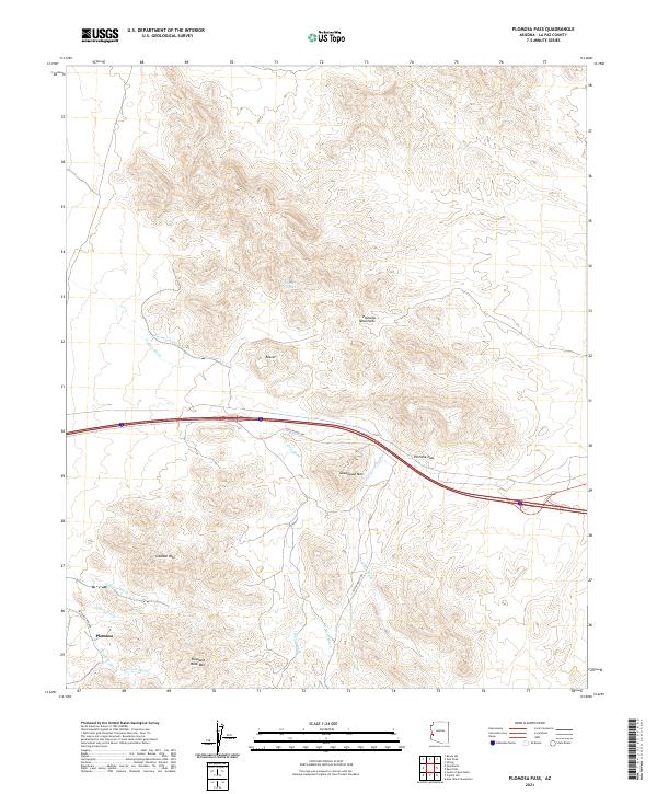 Plomosa Pass, AZ — USGS 7.5-minute topo (2021)