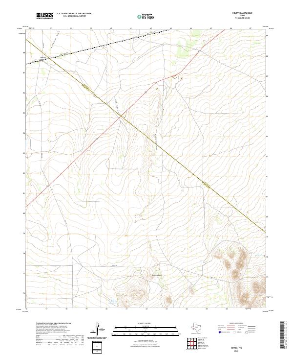 Hovey, TX — USGS 7.5-minute topo (2022)