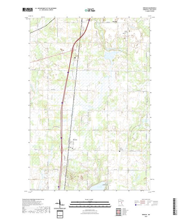 Beroun, MN — USGS 7.5-minute topo (2022)