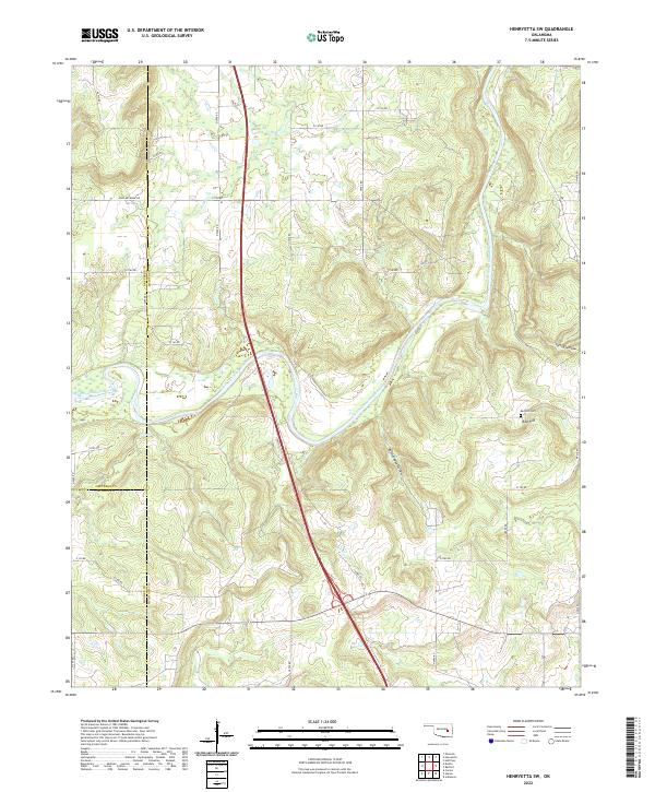 Henryetta SW, OK — USGS 7.5-minute topo (2022)