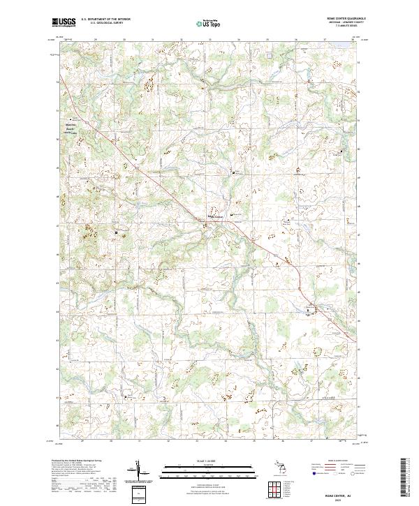 Rome Center, MI — USGS 7.5-minute topo (2023)