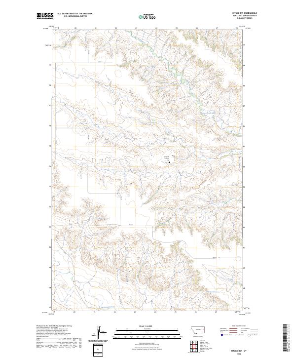 Intake NW, MT — USGS 7.5-minute topo (2024)