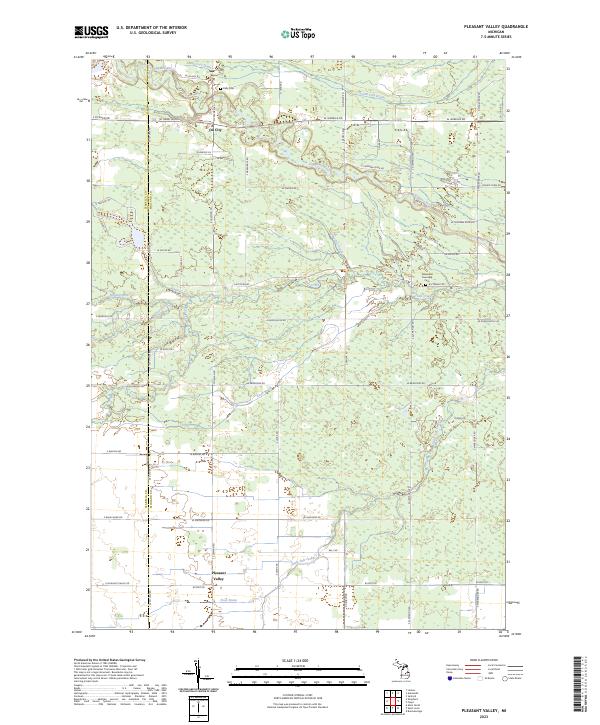 Pleasant Valley, MI — USGS 7.5-minute topo (2023)