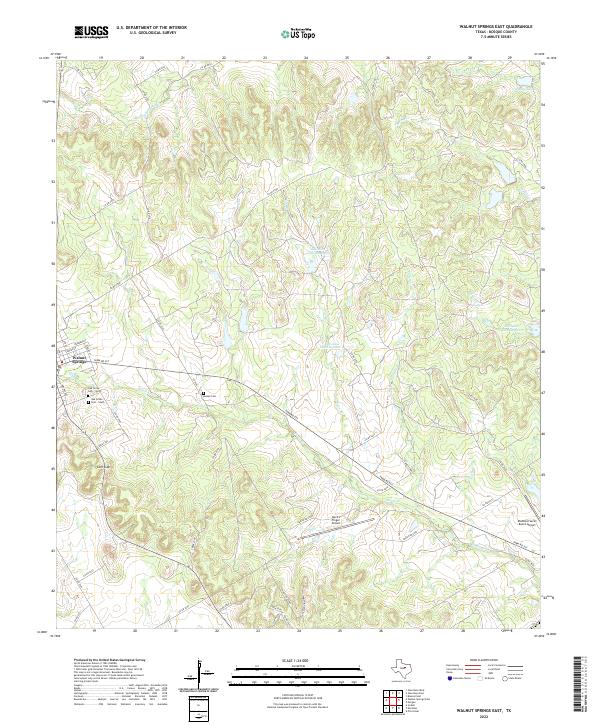 Walnut Springs East, TX — USGS 7.5-minute topo (2022)