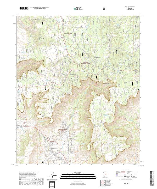 Pine, AZ — USGS 7.5-minute topo (2021)
