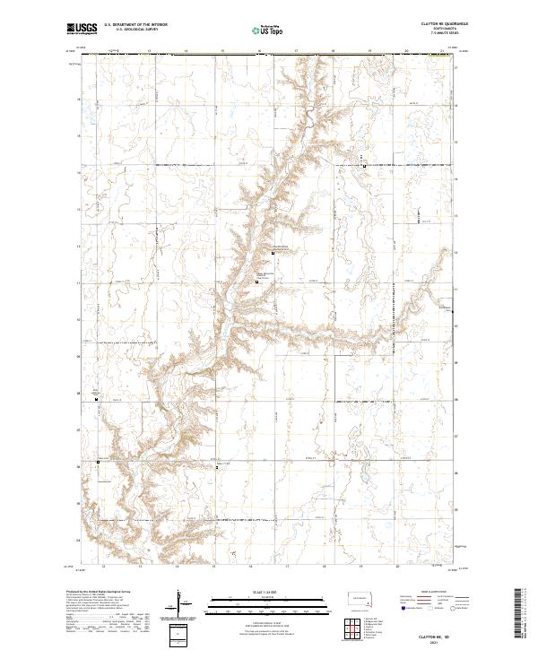 Clayton NE, SD — USGS 7.5-minute topo (2021)