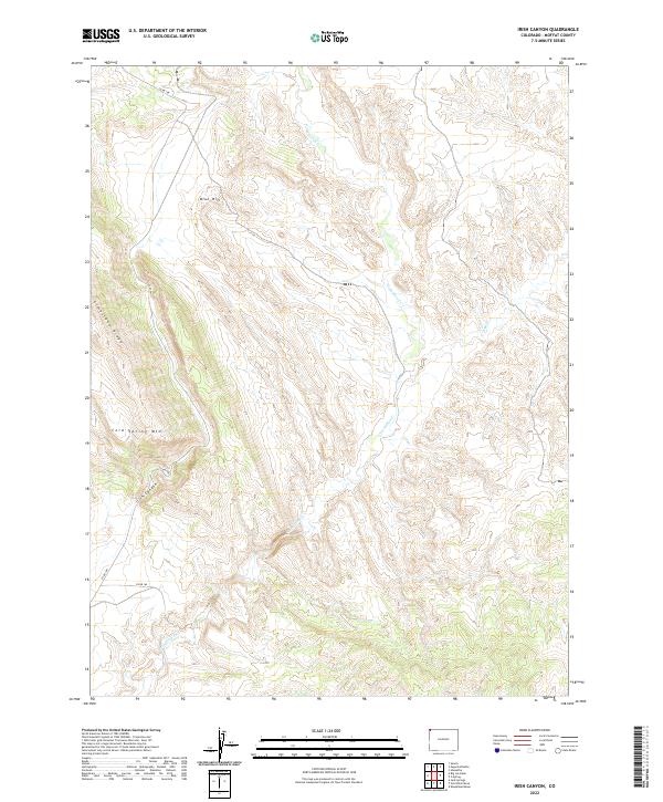 Irish Canyon, CO — USGS 7.5-minute topo (2022)