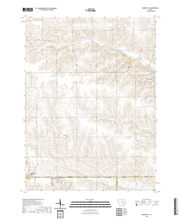 Barnes City, IA — USGS 7.5-minute topo (2022)