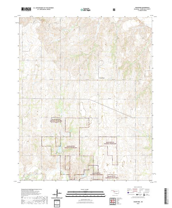 Crawford, OK — USGS 7.5-minute topo (2022)