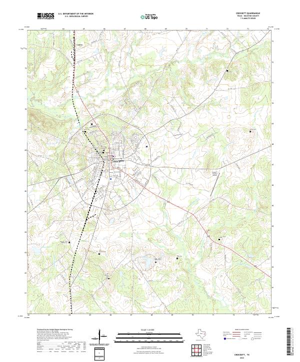 Crockett, TX — USGS 7.5-minute topo (2022)