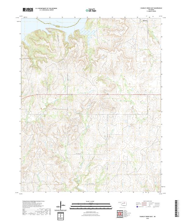 Charley Creek East, OK — USGS 7.5-minute topo (2022)