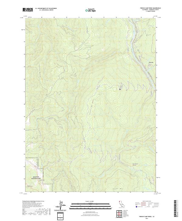 French Camp Ridge, CA — USGS 7.5-minute topo (2021)