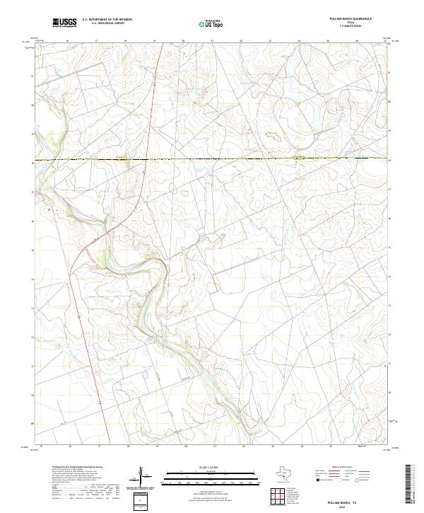 Pulliam Ranch, TX — USGS 7.5-minute topo (2022)
