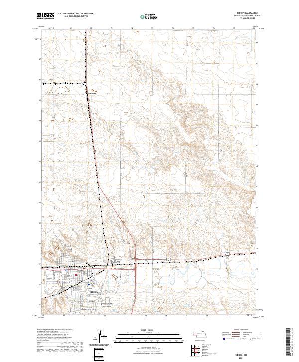 Sidney, NE — USGS 7.5-minute topo (2021)