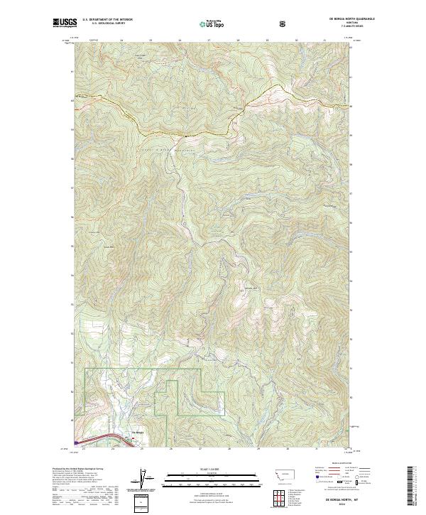 De Borgia North, MT — USGS 7.5-minute topo (2024)