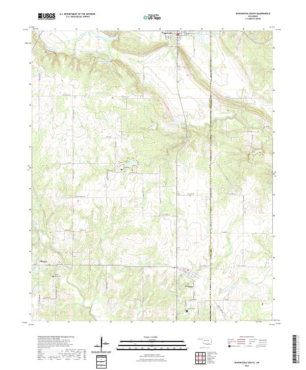Wapanucka South, OK — USGS 7.5-minute topo (2022)