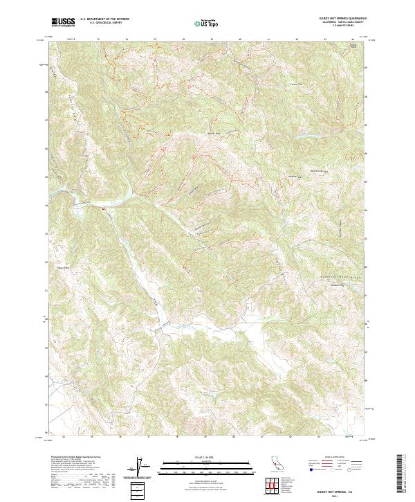 Gilroy Hot Springs, CA — USGS 7.5-minute topo (2021)