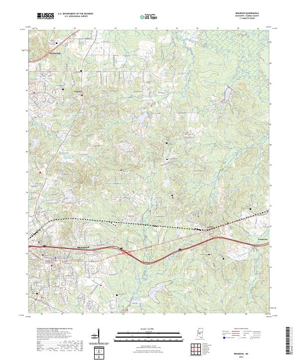 Brandon, MS — USGS 7.5-minute topo (2024)