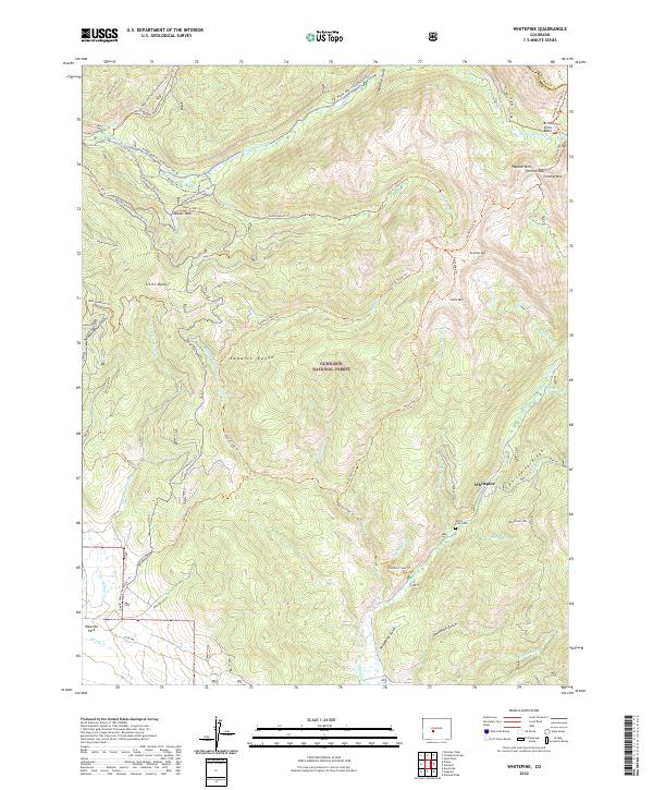 Whitepine, CO — USGS 7.5-minute topo (2022)