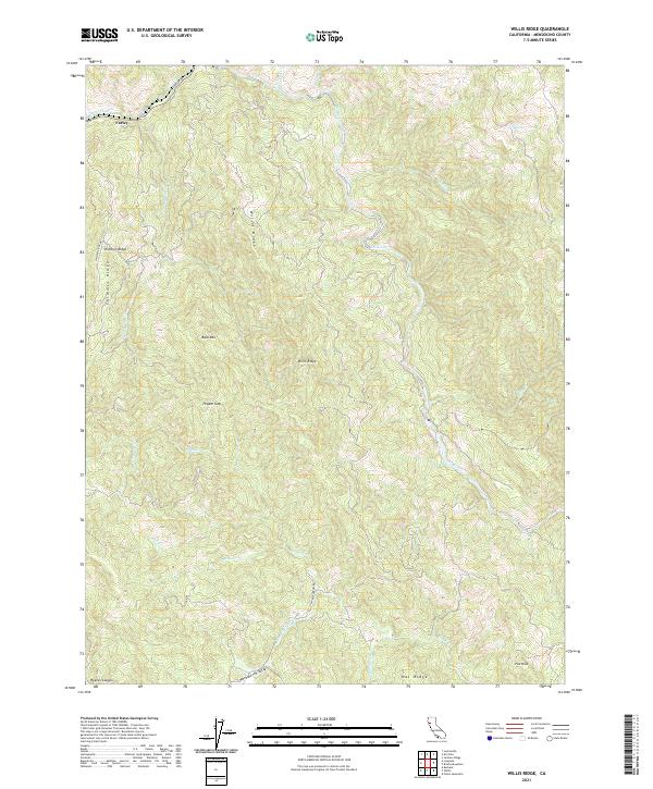 Willis Ridge, CA — USGS 7.5-minute topo (2021)