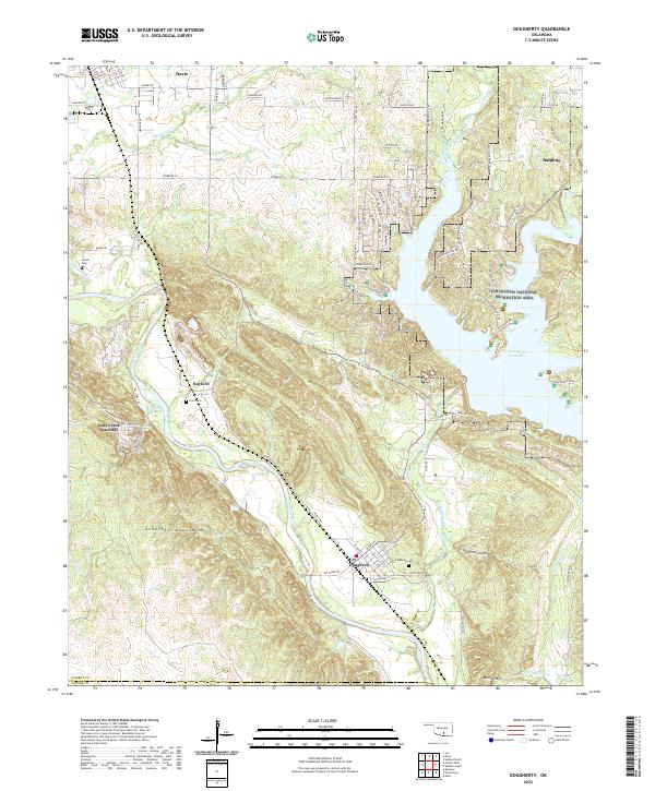 Dougherty, OK — USGS 7.5-minute topo (2022)