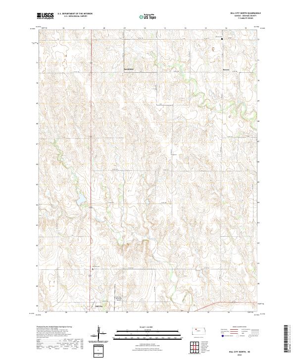 Hill City North, KS — USGS 7.5-minute topo (2022)