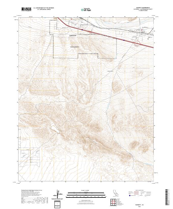 Daggett, CA — USGS 7.5-minute topo (2021)