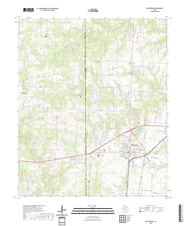Whitesboro, TX — USGS 7.5-minute topo (2022)