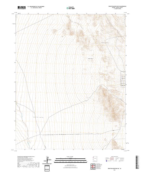 Senator Mountain SW, AZ — USGS 7.5-minute topo (2021)
