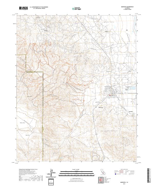 Maricopa, CA — USGS 7.5-minute topo (2021)