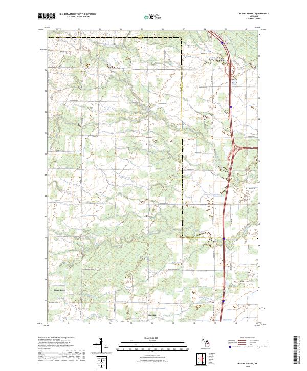 Mount Forest, MI — USGS 7.5-minute topo (2023)