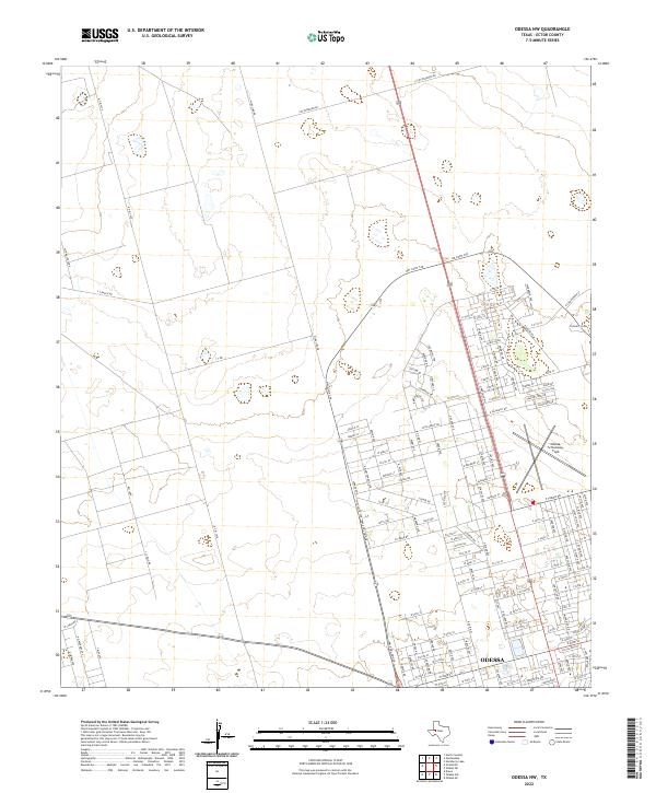 Odessa NW, TX — USGS 7.5-minute topo (2022)