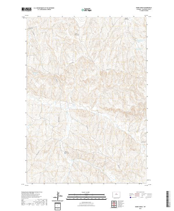 Henry Draw, WY — USGS 7.5-minute topo (2021)
